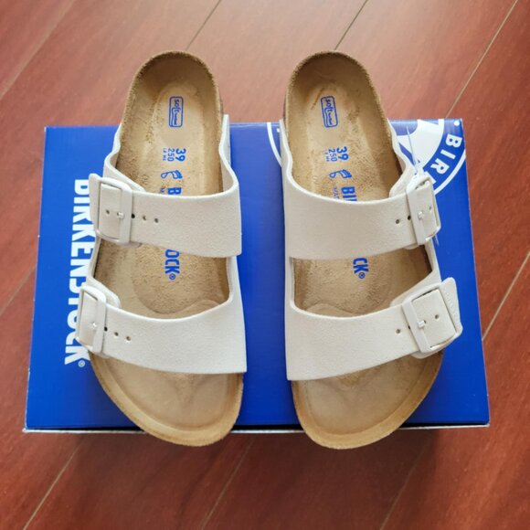 Birkenstock Women's Arizona Soft Footbed Suede Leather - Antique White - Picture 4 of 7